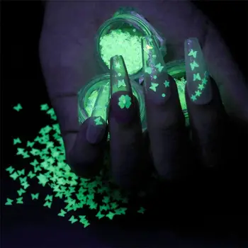 6 Fľaša Svetelný Flitrami Svietiť V Tme Glitters Fluorescenčné Flitrami Živice Šperky Zistenia Nail Art Craft Nástroje