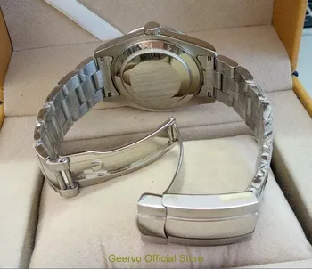 Sapphire crystal 40 mm GEERVO black dial Ázijské Automatickom Vietor pohyb pánske hodinky svetelný Mechanické hodinky GR28-20
