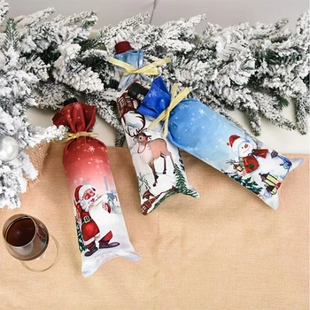 2020 Vianočné Fľaša Vína Protiprachový Kryt, Taška Santa Claus Stole, Výzdoba, Vianočné Dekorácie pre Domov