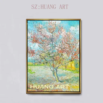 Kvitnutia Broskýň TreesFlowering Sady, Vincent Van Gogh - Plátno na Stenu Umenie Slávny Reprodukcia olejomaľby