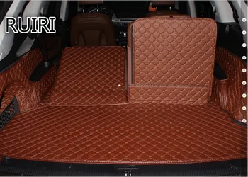 Vysoká kvalita a doprava Zadarmo! Špeciálne batožinového priestoru rohože pre Audi Q7 7 miest 2018-nepremokavé cargo líniové boot koberce pre Q7 2016