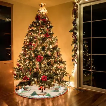 Vianočné Vytlačené Strom Sukne 90 cm Digitálny Vianočný Stromček Zástera Strom Spodnej Dekorácie Scény Príslušenstvo Ročník Vianočný Dekor