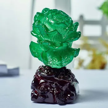 Starožitný Jade Kapusta Miniatúrne Sošky Socha Živice Ruyi Socha Izba Dekor Fengshui Ornament Domáce Dekorácie Príslušenstvo