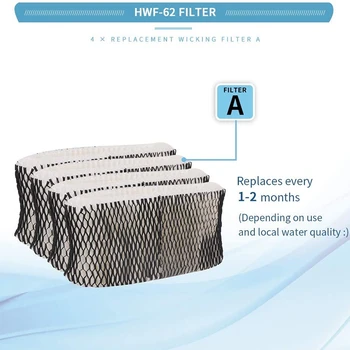 4 Pack Zvlhčovač Náhradný Filter pre Holmes & Sunbeam Zvlhčovač -Nahrádza HWF62 HWF62CS HWF62D SF212 Filter