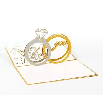 1 ks Pohľadnice, Pohľadnice DIY Suvenírov Lnvitation 3D Diamond Tvar Valentine 's Day Pohľadnice Slávnostné Strana Dodávky