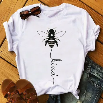 Bee Druh Harajuku Grunge T-Štýlové Tričko Krátky Rukáv Byť Druhu Slogan Estetické Tee Letné Včely Grafické Trendy Štýlové Oblečenie