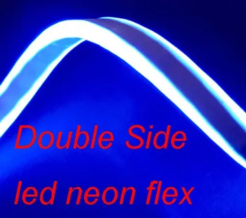 8.5*18 mm Mini Neon flex 2835 SMD led, neónové trubice ,220V led tabuľa led neon lano trubice ,Flexibilné pásy modré s napájací kábel
