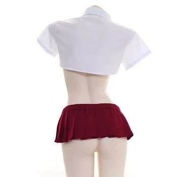 Ženy Študent JK jednotné Ultra-short Blúzka Oblek Dievčatá Študent Roztomilý Japonské Bowknot Farbou Sexy Sukne oblečenie pre voľný čas Cosplay