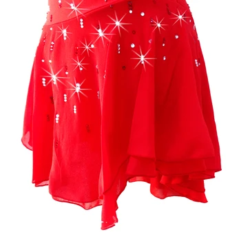 LIUHUO Ručné krasokorčuľovanie Šaty Dievčatá Červené akostné Kryštály bez Rukávov ženy Korčuľovanie šaty pre stage