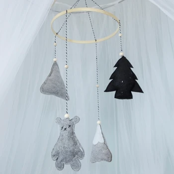 Roztomilý Snehu Mountain Cloud Medveď Ihly Plstenie Súprava Detská Posteľ Bell Ornament urob si sám Cítil Remesiel Pre Deti, Ručne vyrábané Vianočné Špeciálne Darčeky