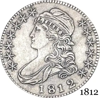 Spojené Štáty Americké Slobody Eagle 1812 50 Centov ½ Dolár Obmedzené Poprsie Pol Dolára Cupronickel Strieborné Pozlátené Kópiu Mince