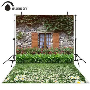 Allenjoy photocall pozadie kvet kamenné múry okno trávy prírody scény na pozadí photobooth nový príchod originálny dizajn