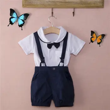 3KS Batoľa Baby Boy Šaty, Oblečenie Vyhovovali T-shirt Top+Celkový Náprsníkové Nohavice+motýlik A