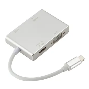 USB-C (Typ C) - DVI 4K VGA Multilport Adaptér Converter with USB 3.0 A7Q3 X3UB