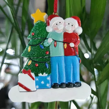1pc Vianočné Ozdoby Prežil Rodina 2 3 4 5 Živice Dekorácie Maskované Stromu Visí Prívesky
