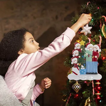 1pc Vianočné Ozdoby Prežil Rodina 2 3 4 5 Živice Dekorácie Maskované Stromu Visí Prívesky