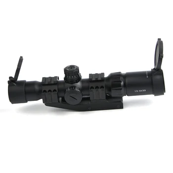Sight 1.5-4x30 Taktické Puška Rozsah RGB Tri-Svetelné Mil-Dot Reticle Riflescope s 20 mm Picatinny Rail pre Lov