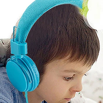 Detská Skladacia Headset 3,5 mm Jack Kompatibilné s iPad, Mobilný Počítač MP3/ 4, Kindle Mikrofón Káblové