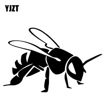 YJZT 15.4 CM*10 CM včiel medonosných Cartoon Vzor Dekoru Nárazníka Vinyl Odtlačkový Auto Samolepky Čierna/Strieborná C4-2827