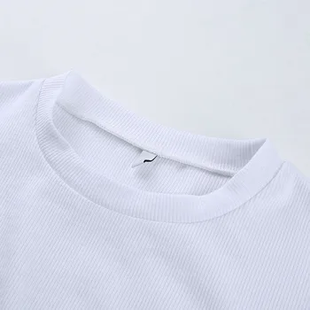Echoshine Dámske tričko Bežné Pevné Tričko s Krátkym Rukávom Letné Oblečenie White Tee tričko Plodín Topy Blusa Letnej Dopestovanej Tričko A40