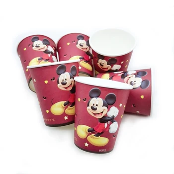 Červená Mickey Mouse Strana Navrhne Dekorácie Narodeniny Party Láskavosti Deti Obrus Dosky, Poháre Slamky Detské Balóny Chlapec Dieťa