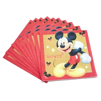 Červená Mickey Mouse Strana Navrhne Dekorácie Narodeniny Party Láskavosti Deti Obrus Dosky, Poháre Slamky Detské Balóny Chlapec Dieťa