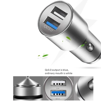 CYKE QC3.0 Auto USB Nabíjačka, Rýchle Nabíjanie Prenosný Adaptér pre iPhone/Xiao/Samsung/Huawei Telefón Nabíjačka