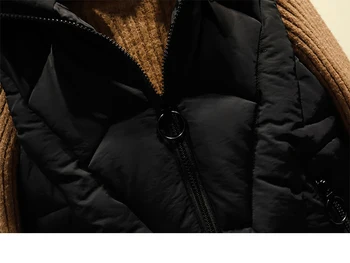 ZQLZ Zimné Ženy Vesta Bunda Teplá 2020 Nové Príležitostné Kapucňou Dole Bavlna bez Rukávov Kabát Zips, Čierne Slim Plus Veľkosti Vesty