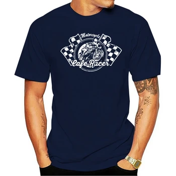 Cafe Racer pánske T-Shirt Racing Garáž Vintage Motorrad Ace Hot Rodbiker Oldtimer Hot