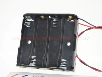 Nové Plastové Štandardnej Veľkosti 4 AA Batérie Prípade Držiteľ Box Pre 4pcs Veľkosť AA Batérie S Drôtom Vedie