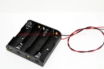Nové Plastové Štandardnej Veľkosti 4 AA Batérie Prípade Držiteľ Box Pre 4pcs Veľkosť AA Batérie S Drôtom Vedie