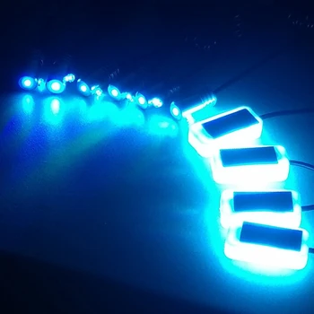 Univerzálny 10 v 1 RGB LED s 8M Auto Výzdoba Interiéru Optických Pásy Svetla App Control 12V Dekoratívne Atmosféru Lampy