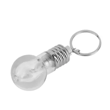 1PCS Tvorivé Farebné Meniace LED Baterka Svetlo Mini Žiarovky Lampy Kľúč Reťazca Krúžok Keychain Jasné Lampy Baterky Keyring Veľkoobchod