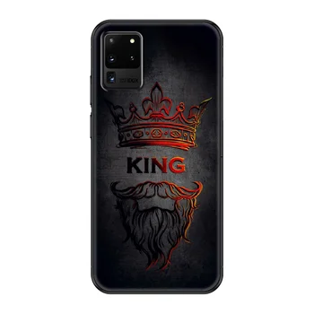 Korunu Kráľa a Kráľovnej Telefón puzdro Pre Samsung Galaxy Note 4 8 9 10 20 S8 S9 S10 S10E S20 Plus UITRA Ultra čierne silikónové prime