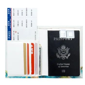 2019 Nový Svet Výlet Mapa Cestovný Pas Kryty pre Mužov Kreditnej Karty Držiteľ peňaženky Roztomilý Zvieratá Držiteľa Pasu Pas Zahŕňa