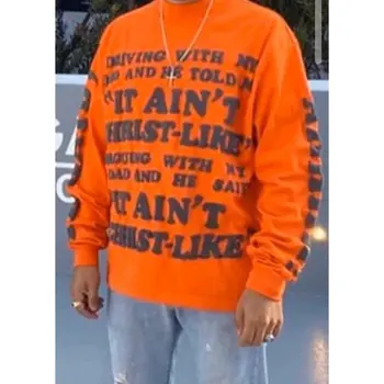 Kanye West CPFM X Ježiš Je Kráľ t shirt 3D Pena tlač 1:1 vysokej kvality cpfm tričko dlhé rukávy muži ženy ježiš je kráľ t tričko