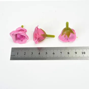 10pcs Mini Ruže Umelé Ručné Kvet Hlavy Svadobné Domáce Dekorácie DIY Remeselníci Svadobný Veniec Darčeky Stranou Falošný Kvety