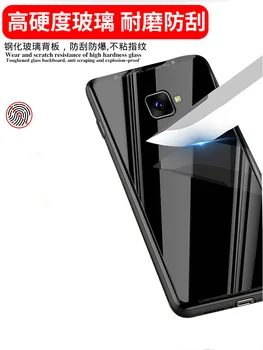 Luxusné Tvrdeného Skla Telefón Kryt Pre Samsung Galaxy J4 J6 Plus A7 2018 Ultra Tenké PC Späť Mäkké Silikónové Nárazníka Ochranné puzdro