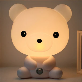 Panda/Pes/Medveď Cartoon Nočné Svetlo Deti Posteľ Lampa Noci Spí na Čítanie Pre Deti Miestnosti Svetlo EÚ/Plug NÁS