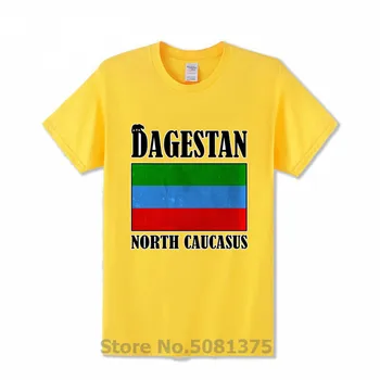 Retro Dagestane Flag T-shirt Módne Dagestane erbom Unisex Tričko Mužov Severnom Kaukaze Eagle Khabib Tees Zábavné Medveď Tshirts