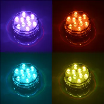 10 LED Diaľkové Ovládanie RGB Potápanie Podvodné Svetlá Nočné Osvetlenie, Vonkajšie Strany Záhrade Bazén Nádrž Dekorácie Svetla