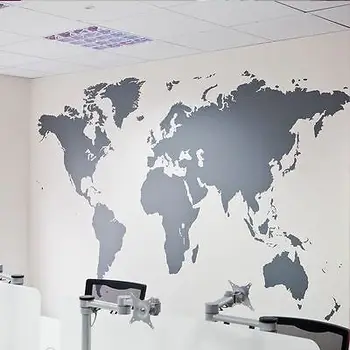 HORÚCE 1PCS OBROVSKÝ 105x60cm Veľká Globálna Mapa Sveta Atlas Vinyl na Stenu Umenie Odtlačkový Nálepky