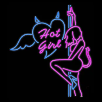Neónový nápis Hot Girl Damce Pól Lampa Krídlo Pivo Bar Club Izba Ručné Srdce na Čítanie svetlo inzerovať vlastné LOGO Ručné umenie svetlo