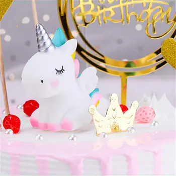 Flamingo tortu vňaťou deti narodeniny, svadba jednorožec dekorácie ručné živice stôl ornament cartoon jednorožec hračky
