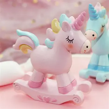 Flamingo tortu vňaťou deti narodeniny, svadba jednorožec dekorácie ručné živice stôl ornament cartoon jednorožec hračky