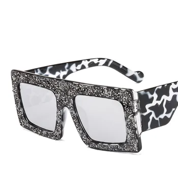 Módny dizajn veľký rámik námestie slnečné okuliare sexy leopard tlač dámy cestovanie slnečné okuliare mužov vonkajšie jazdy zrkadlo