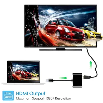 USB 3.0 a 2.0 kompatibilný s HDMI & VGA HDTV Kábel Adaptéra Externú Grafickú Kartu pre systém Windows Notebooku Macbook