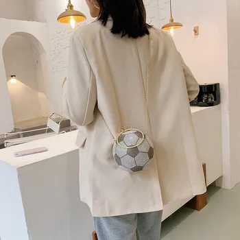 2020 nový kórejský móda móda kríž taška jednoduchý univerzálny malé okrúhle taška basketbal, futbal, tvar jediný ramenný reťazca taška