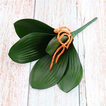 1 Ks Umelé Rastliny Skutočný Dotyk Phalaenopsis Leaf Dekoratívne Kvety DIY Pomocného Materiálu, Kvetinová Výzdoba Orchidea Listy