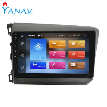 Auto rádio audio 2 DIN Android stereo prijímač PRE honda civic 2012+ dotykový displej auta GPS navigácie multimediálne video, dvd prehrávač